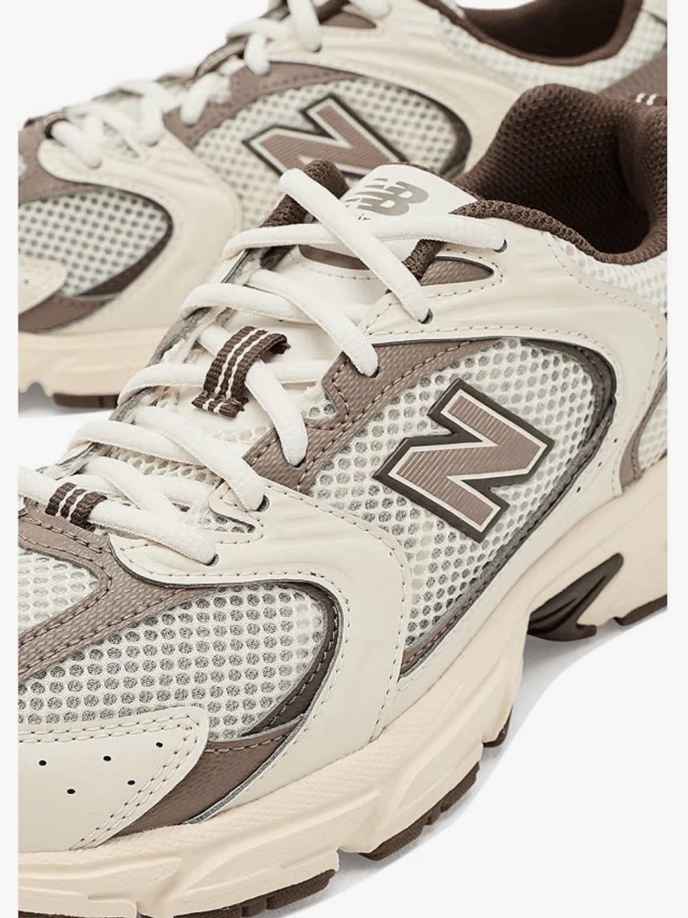 New Balance Women's Cream and Brown Running Sneakers - Picture 6 of 8